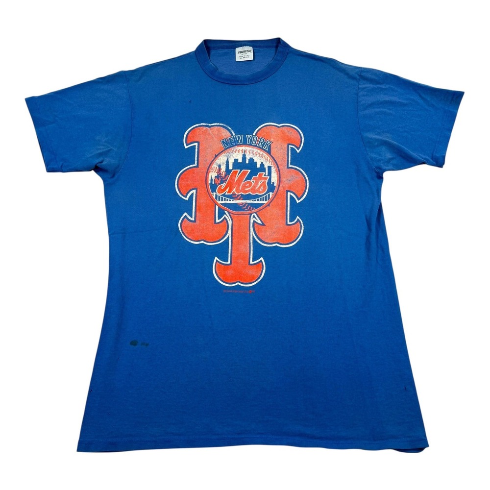 Vintage New York Mets Shirt Mens XL Blue MLB Baseball Made USA Tee Starter 80s